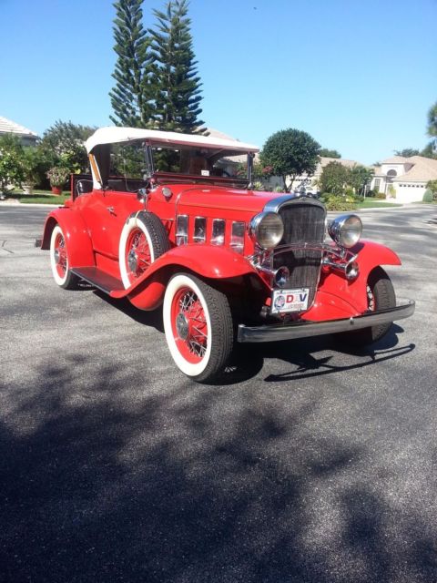 1932 Chevrolet BA Confederate Deluxe Sport Roadster Convertible Red