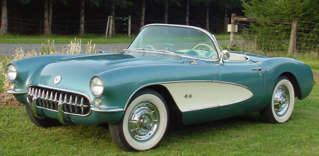 1956 Chevrolet Corvette Blue with Ivory Coves & Beige Int.
