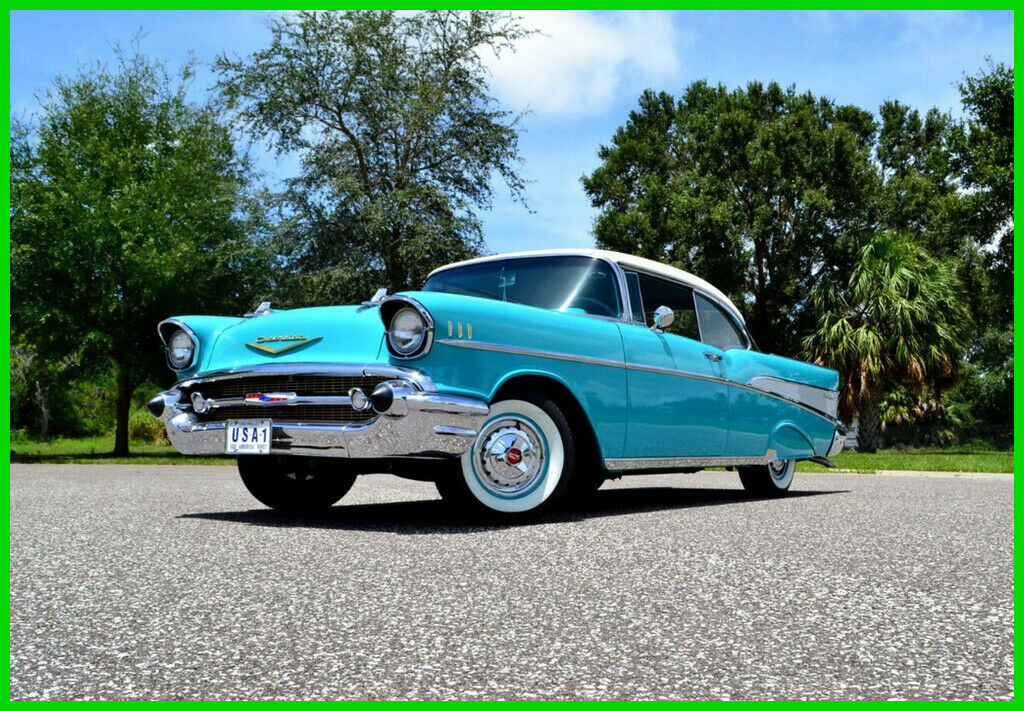 1957 Chevrolet Bel Air/150/210 Two tone Indian Ivory & Tropical Turquoise