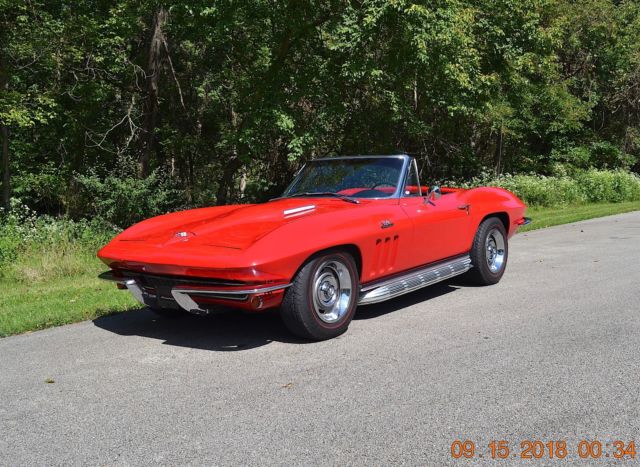 1965 Chevrolet Corvette 4SPD SIDE PIPES RALLY RED BOTH TOPS
