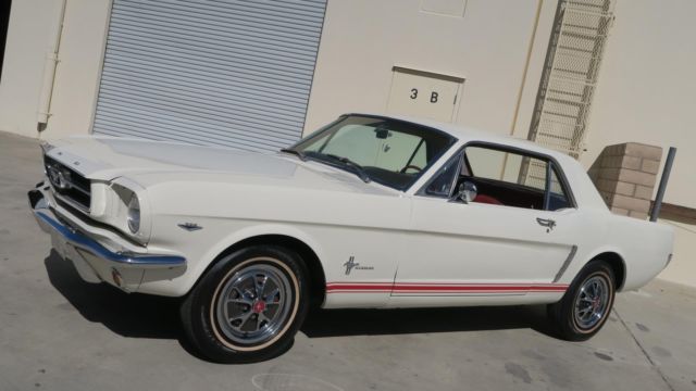 1965 Ford Mustang 289 C CODE CALIFORNIA CAR! P/S! 71 DSO! WHITE/RED!