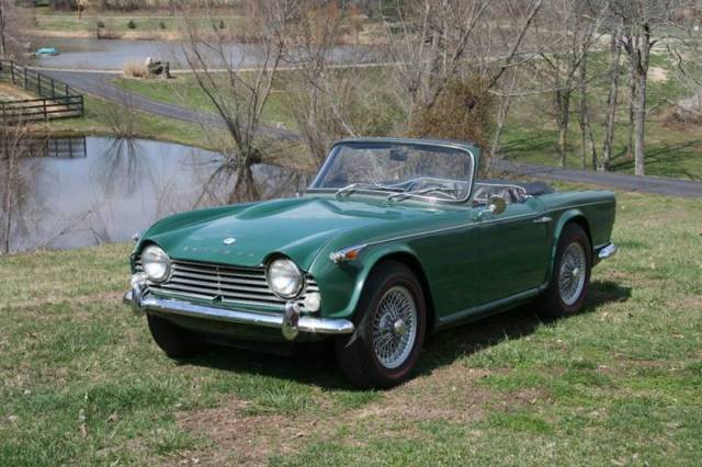 1965 Triumph TR4A wire wheels and red line Michelins