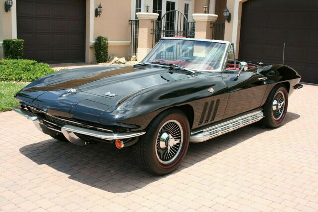 1966 Chevrolet Corvette Convertible L79 350HP Black/Red 4-Speed Side Pipes
