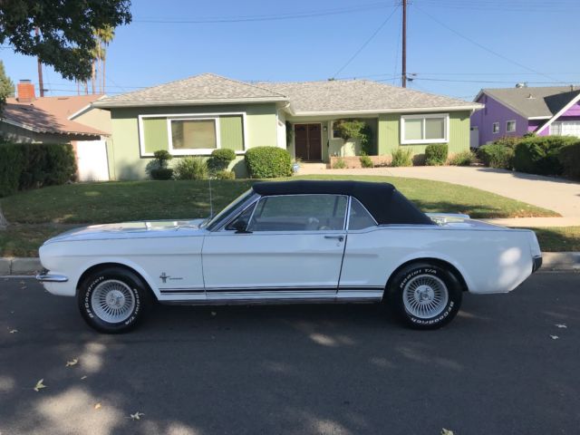 1966 Ford Mustang 1966 MUSTANG CONVERTIBLE WHITE WITH TAN INTERIOR