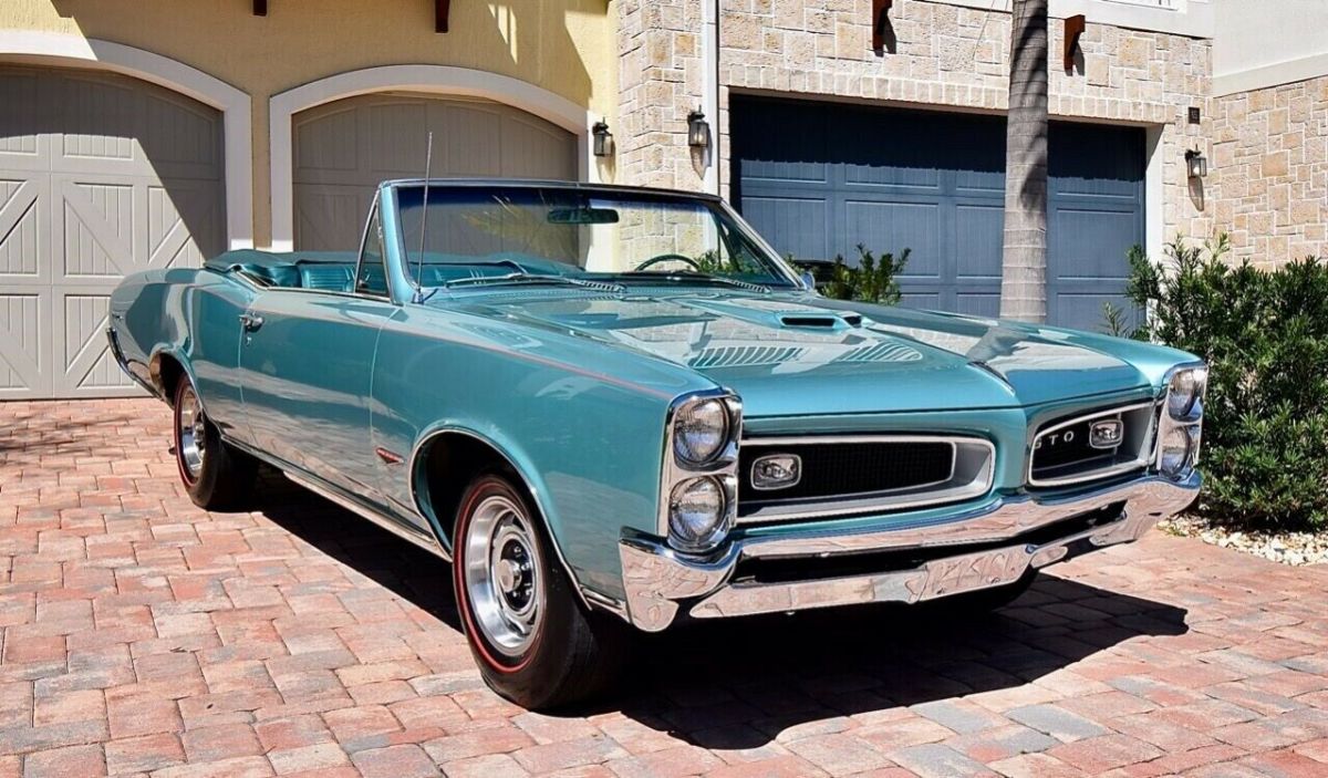1966 Pontiac GTO 242 Vin Real Reef Turquoise Convertible