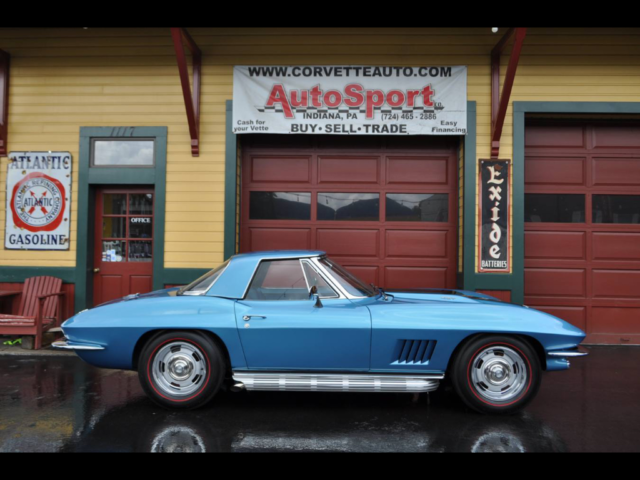 1967 Chevrolet Corvette 427ci 435hp 4sp Marina Blue Black Stinger
