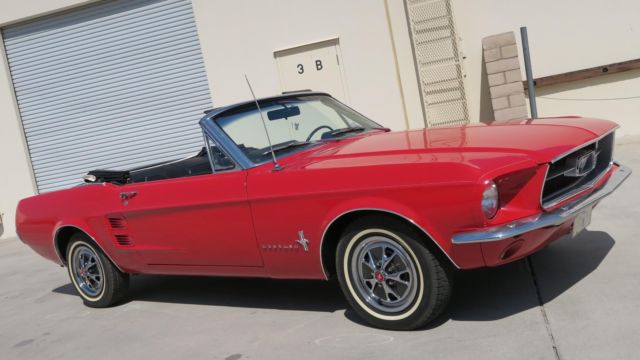 1967 Ford Mustang CONVERTIBLE 289 C CODE! P/S! CANDY APPLE RED!!!