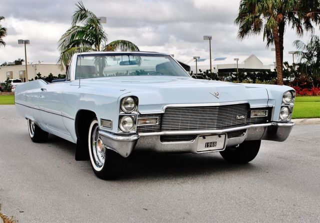 1968 Cadillac DeVille Convertible Fully Restored A/C Rare Arctic Blue