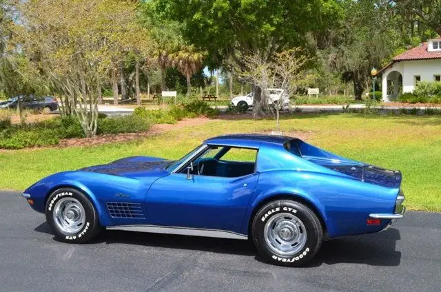 1972 Chevrolet Corvette Coupe 44478 Miles Targa Blue T Top 350ci 8 Cylinder 4 Sp For Sale