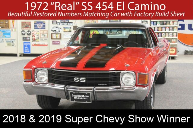 1972 Chevrolet El Camino SS 454 - Factory Build Sheet - Numbers Matching
