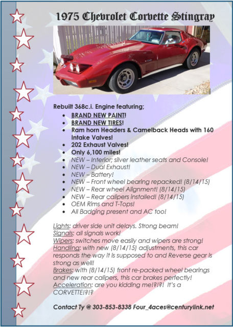 1975 Chevrolet Corvette Stingray Coupe 2-Door