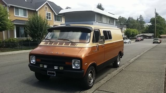 1977 Dodge B200 Tradesman Camper Conversion Van Full Metal POP TOP For ...