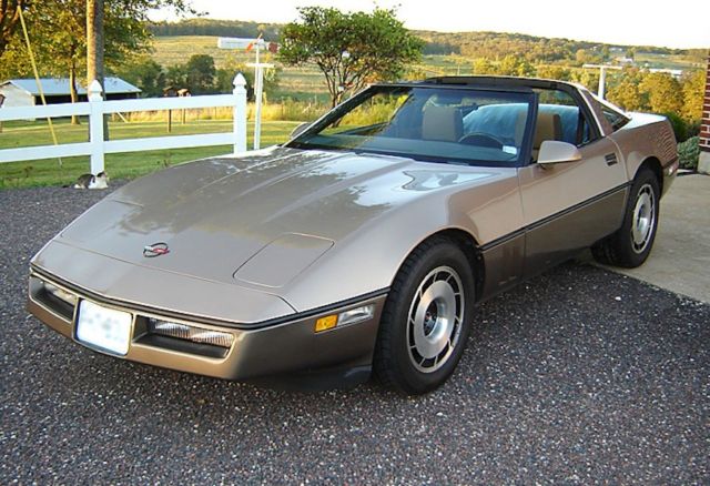1986 Chevrolet Corvette California Gold with bronze leather trimmed