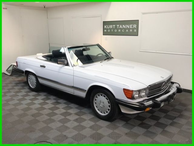 1988 Mercedes-Benz 500-Series ARCTIC WHITE WITH BLUE TRIM AND SOFT TOP