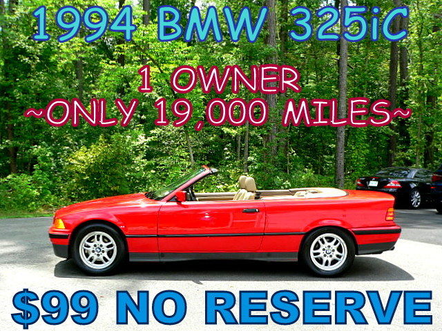 1994 BMW 3-Series 325iC 325i C CONVERTIBLE  ~ $99 NO RESERVE~