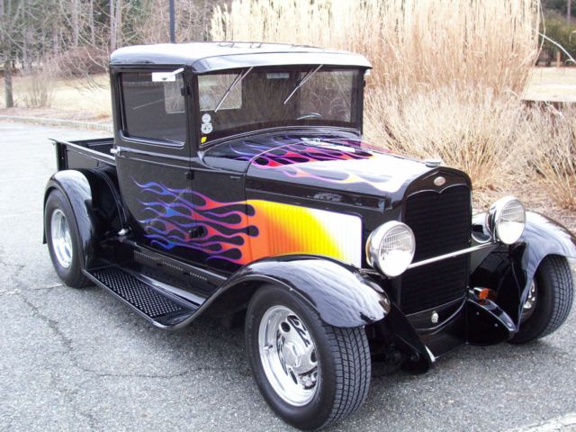 1931 Ford Model A Black w/Flames