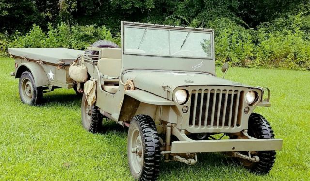 1942 GPW FORD JEEP WILLYS MILITARY VEHICLE WITH TRAILER