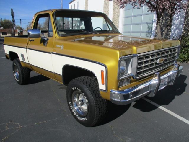 1975 Chevrolet Silverado 1500 NO RESERVE K10 4X4 ShortBed Fleetside CA Gold!