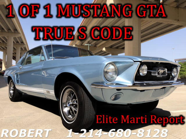 1967 Ford Mustang GTA 1 of 1 TRUE S CODE 390 MATCHING# AC SEE VIDEO