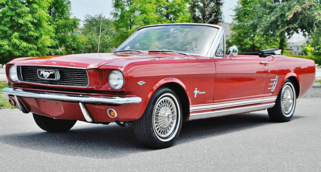 1966 Ford Mustang Spectacular red mustang conv p.s v-8 auto