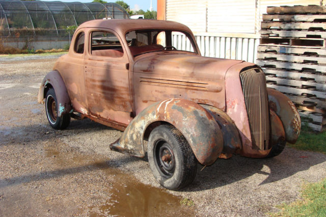 1936 PLYMOUTH DELUXE 5 WINDOW COUPE. 1960'S BARN FIND. RAT ROD DALLAS ...