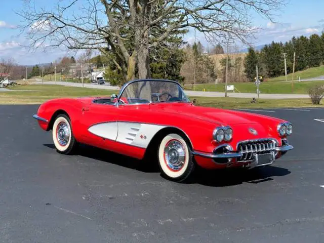 1958 Chevrolet Corvette Orig#MatchDualQuad245hp*Auto*SignetRed/Charocal*