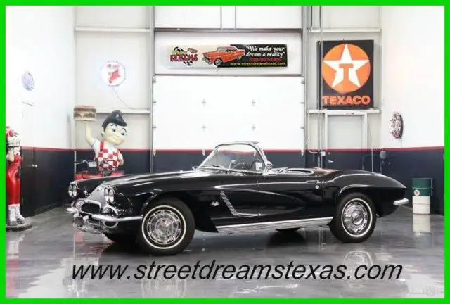 1962 Chevrolet Corvette 62 Roadster both tops 327 340 hp 4 spd triple blac