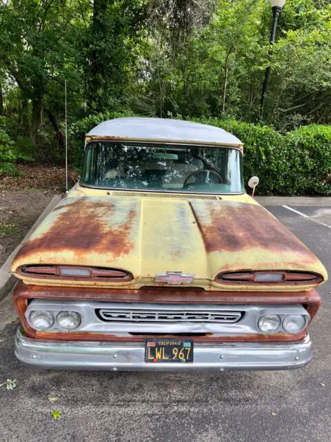 1962 Chevrolet Suburban original yellow; brown siding rich petina