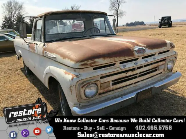 1962 Ford F-100 Long Box Uni-Body, Calif Rust Free, Great Builder