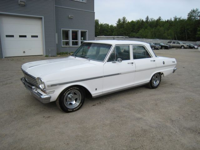 1963 Chevy Nova White 4door Sedan 6 cylinder project car for sale ...