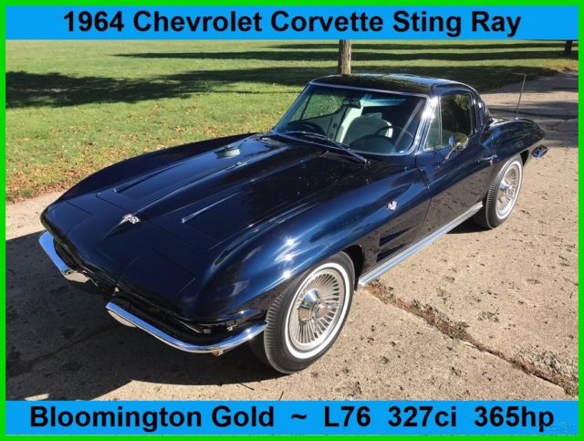 1964 Chevrolet Corvette Sting Ray L76 327ci 365hp Bloomington GOLD Certified