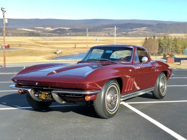 1965 Chevrolet Corvette RareMaroon/Maroon*CaliforniaBlkPlateCar*UNTOUCHED*