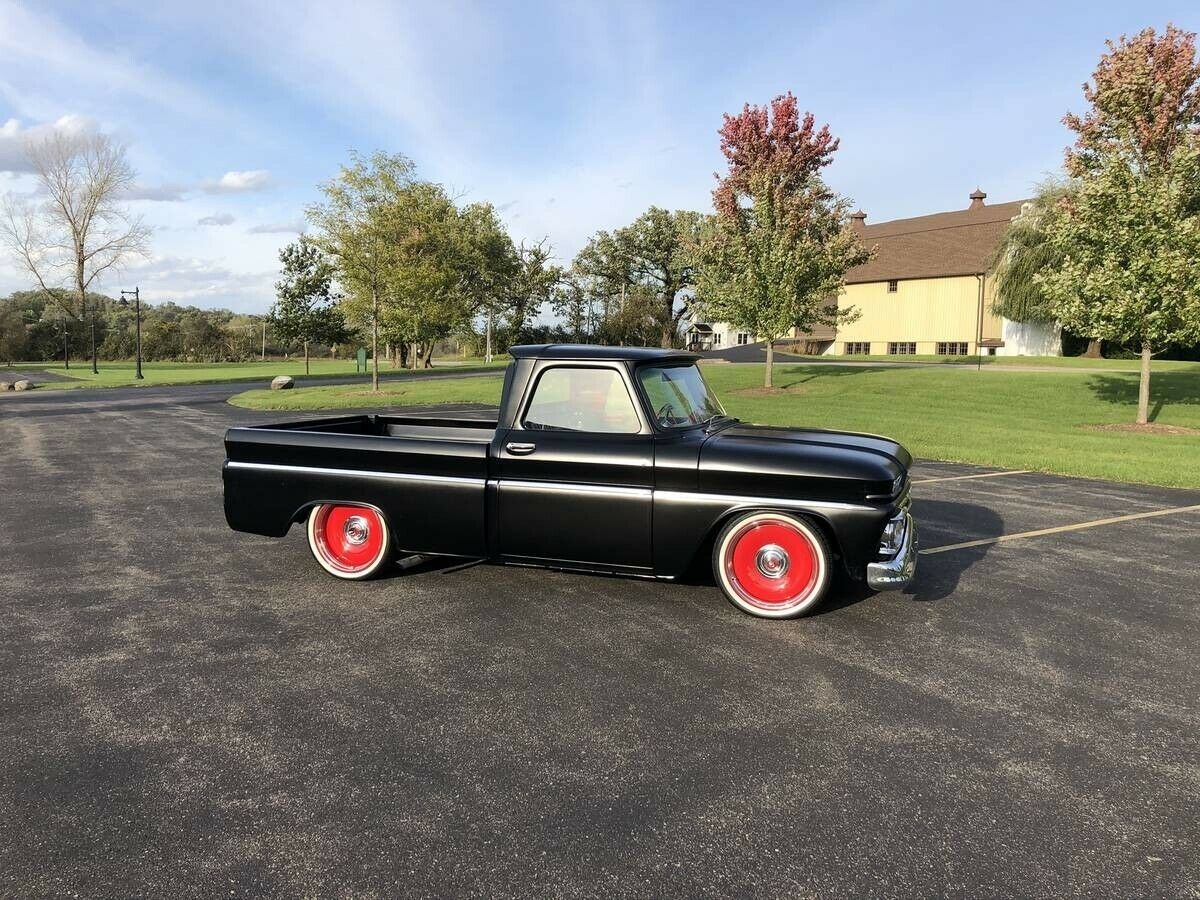 1965 GMC C10 - SATIN BLACK PAINT - CUSTOM INTERIOR - AIR CONDIT