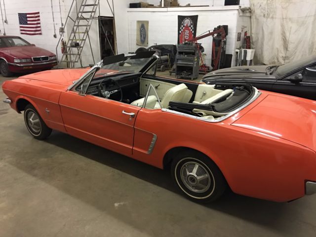 1965 Ford Mustang Poppy Red Stick Shift Convertible