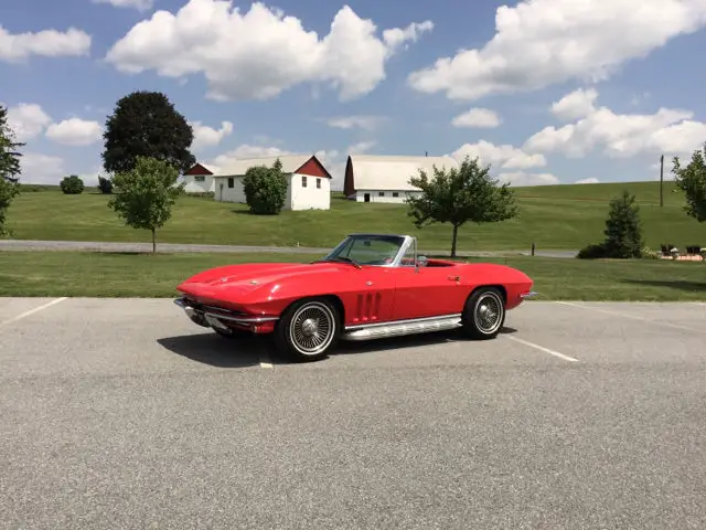 1966 Chevrolet Corvette Red/Black #S Matching 327Ci/300Hp 4-Speed Conv