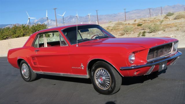 1967 Ford Mustang 289 V8 C CODE! CA CAR! POWER STEERING! RED / RED!