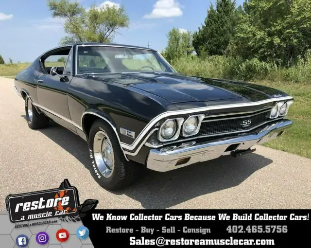 1968 Chevrolet Chevelle SS 396 - 4spd Tribute, Black, Excellent Condition