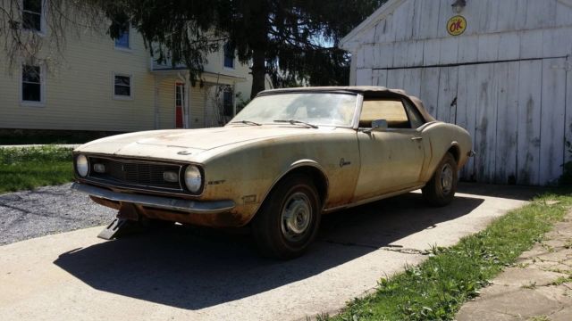 1968 Chevrolet Camaro Convertible Barn Find 1 Owner 36K Miles Original Paperwork