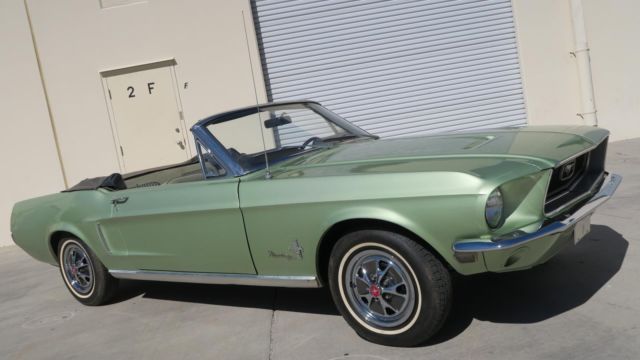 1968 Ford Mustang CONVERTIBLE 289 C CODE! P/S! LIME GOLD! POWER TOP!