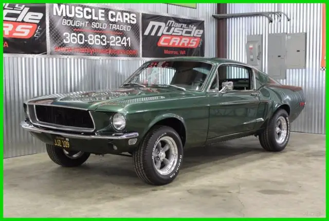 1968 Ford Mustang 1968 Mustang Fastback Bullitt, Factory V8 Car, Highland Green