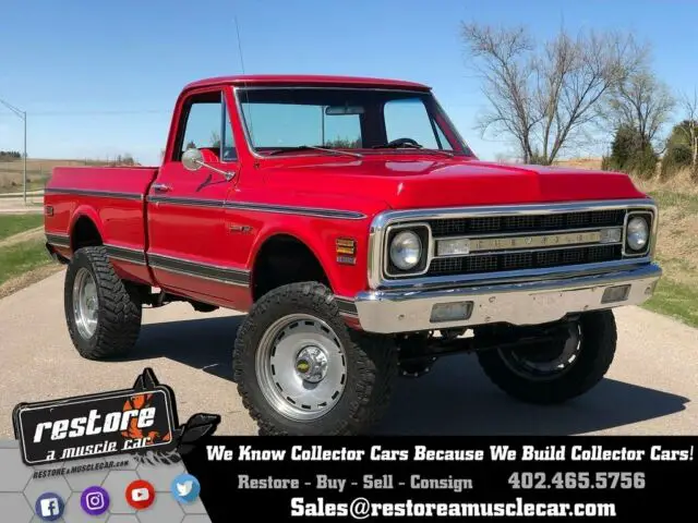 1969 Chevrolet C10 4x4, Red, 350ci EFI, Automatic, AC, Restored