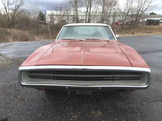 1970 Dodge Charger vinyl burnt orange bucket seats