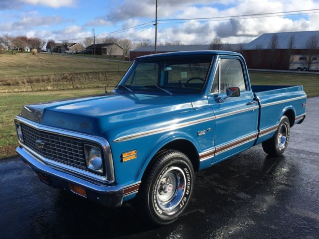 1971 Chevy C10 Custom Short Bed Truck! 350 Engine / Auto, PS, PDB! Blue ...