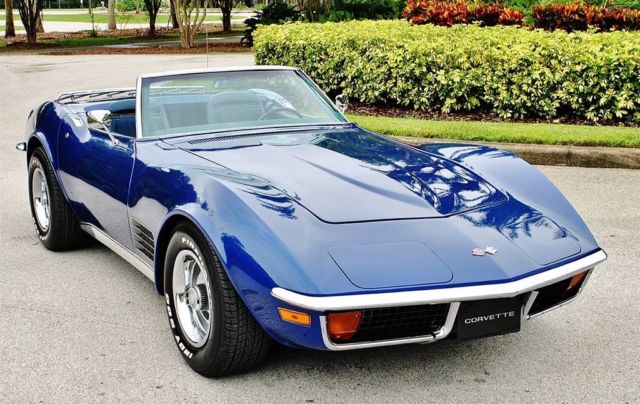 1972 Chevrolet Corvette Convertible Numbers Matching 350 V8 A/C PS PB