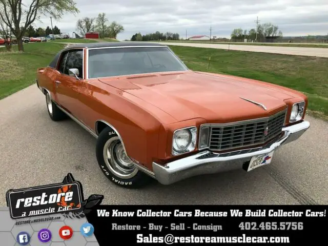 1972 Chevrolet Monte Carlo 350 - 4 speed, Hugger Orange, Mint  Restored