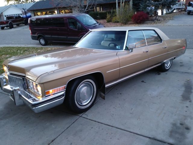 1973 Cadillac DeVille Gold with Tan Vinyl Top