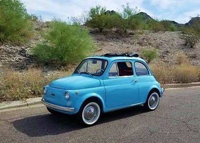 1973 Fiat 500L checkerboard cabriolet sunroof