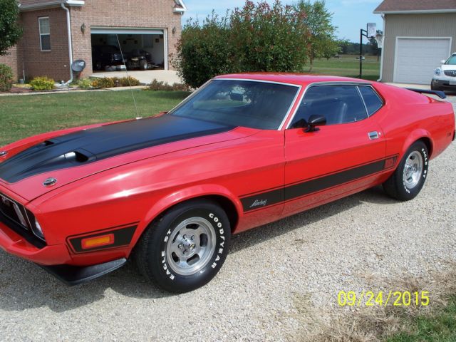 1973 Mustang Mach 1, Red 2 Door Sportsroof, Rear Deck Spoiler for sale ...