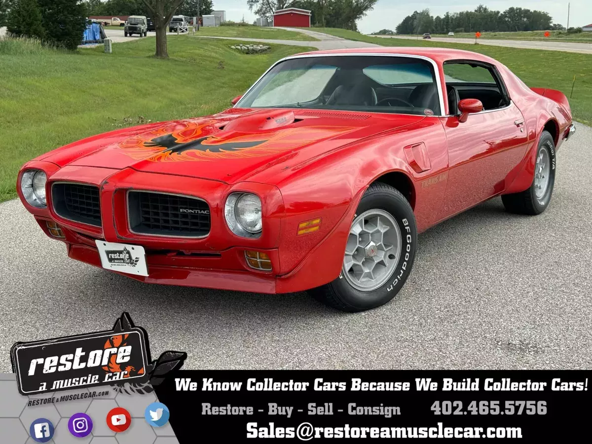 1973 Pontiac Trans Am 455ci, 4spd Manual, Factory AC, Buccaneer Red