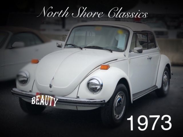1973 Volkswagen Beetle-New -SUPER BEETLE TRIPLE WHITE CLEAN CONVERTIBLE-GREAT
